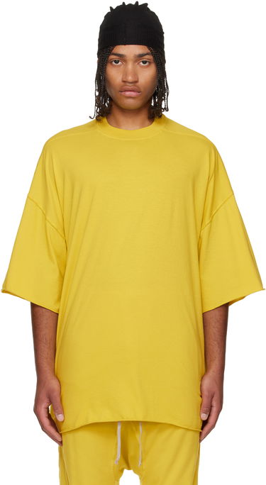 T-shirt Rick Owens Concordians Tommy Oversized Raw-Edge Short Sleeve T-shirt Gul | DU02E7259 RN, 0