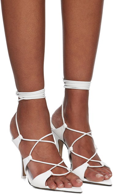 Skovård The Attico Attico Renèe Lace-Up Heeled Sandals Vit | 231WS625 L001, 3