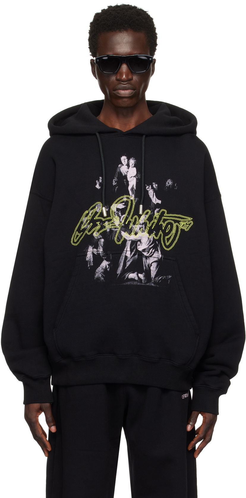 Sweatshirt Off-White Script Mary Skate Black Hoodie Svart | OMBB085F24FLE00C1084