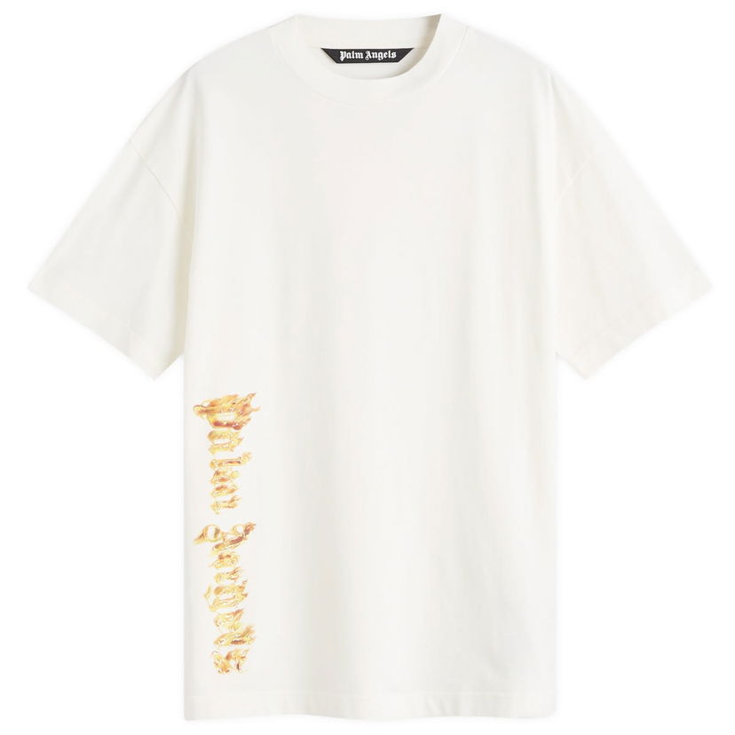 T-shirt Palm Angels Burning Palm T-Shirt Vit | PMAA001F24JER0080376