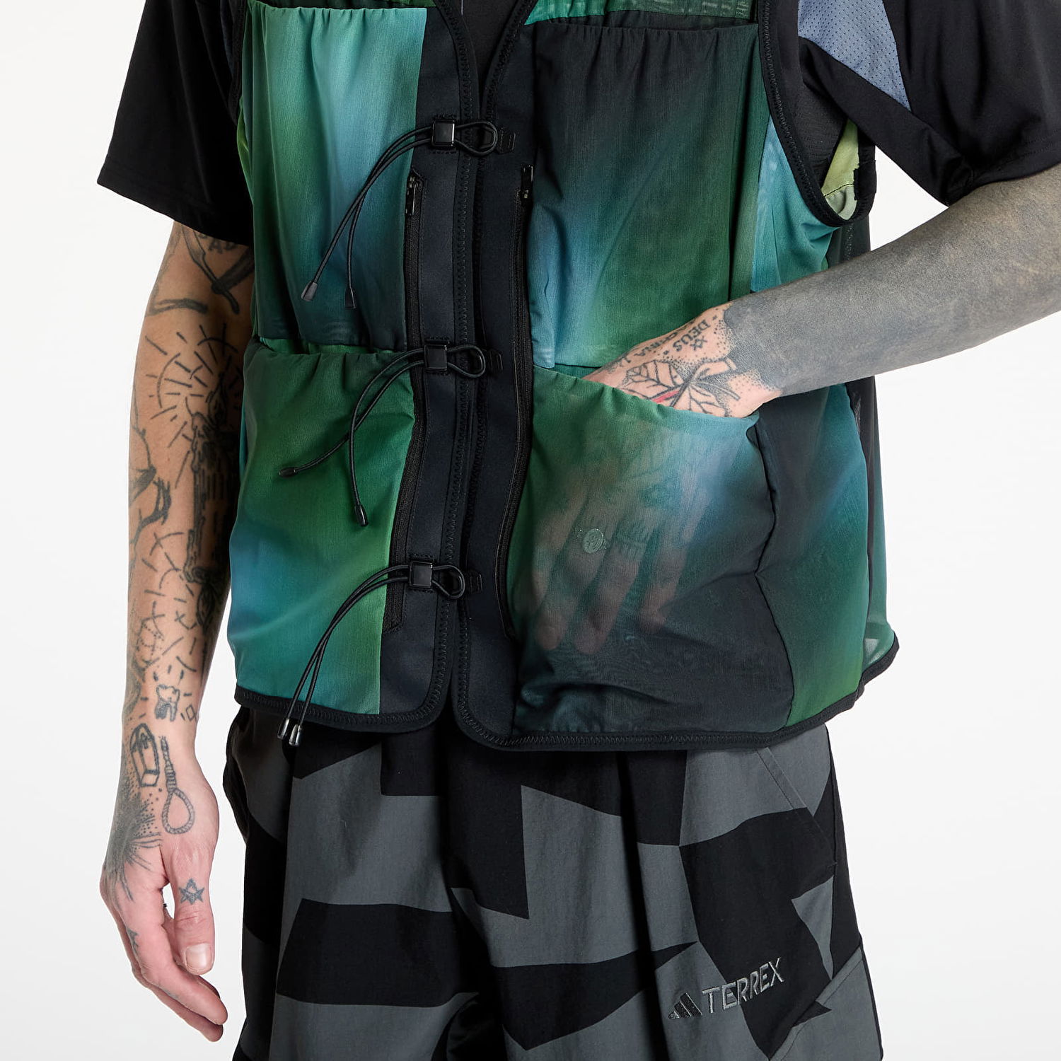 Väst Y-3 Y-3 Allover Print Mesh Vest Grön | JL8300, 1