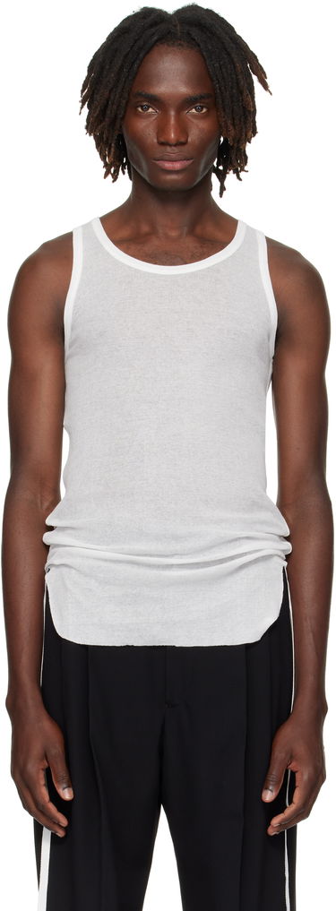 Linne Ann Demeulemeester Ann Demeulemeester Boris Wrinkled Cropped Tank Top Vit | B0011785-FA434-002, 0