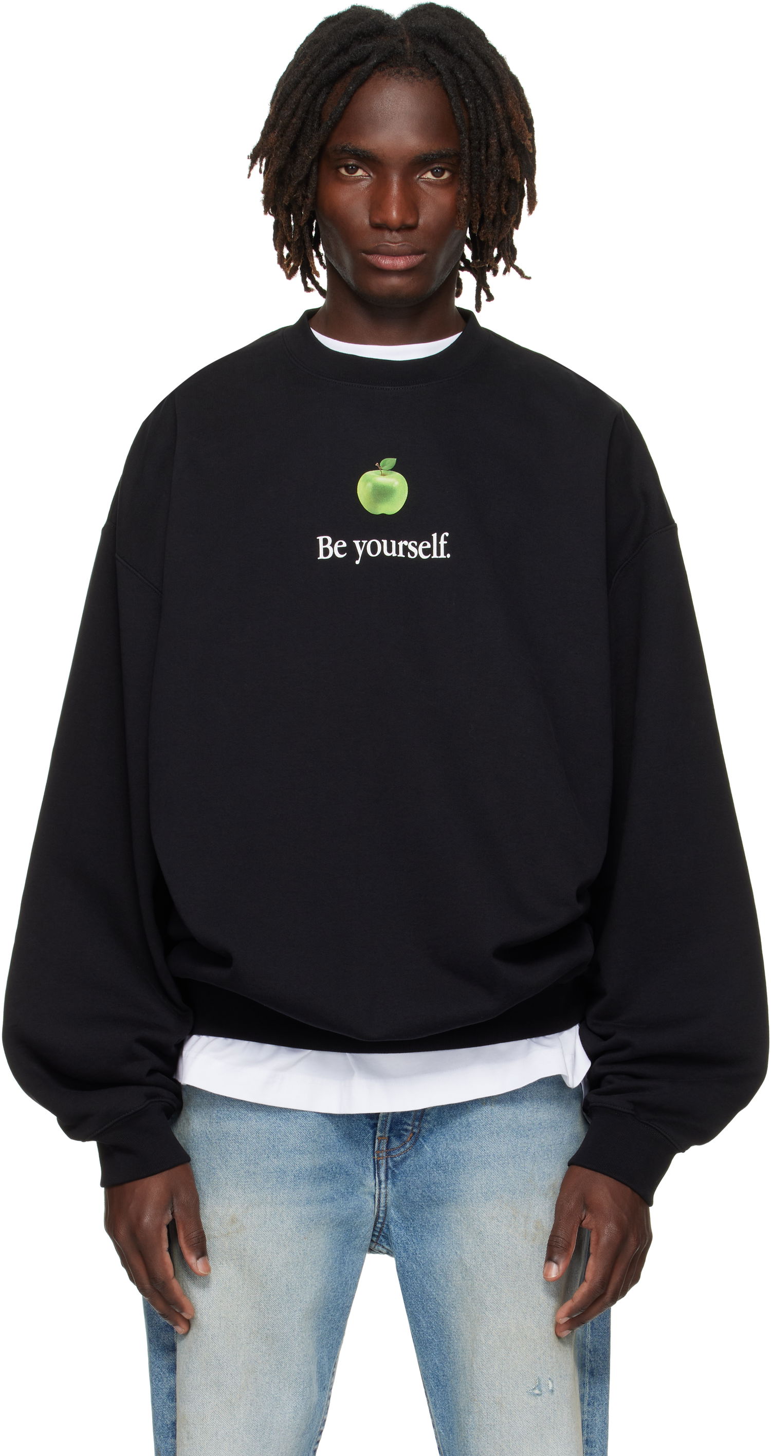 Sweatshirt VETEMENTS VETEMENTS 'Be Yourself' Oversized Sweatshirt Svart | UH76HD350B, 0