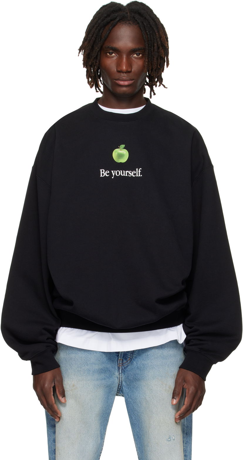 Sweatshirt VETEMENTS VETEMENTS 'Be Yourself' Oversized Sweatshirt Svart | UH76HD350B