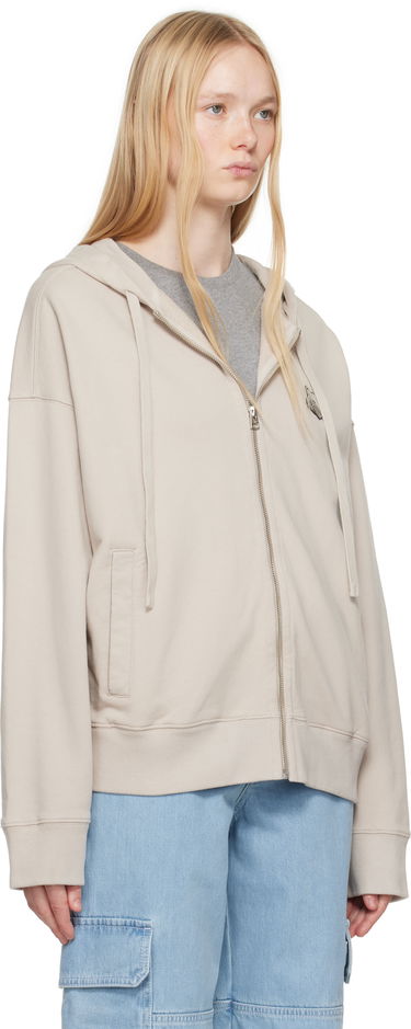 Sweatshirt MAISON KITSUNÉ Maison Kitsuné Bold Fox Head Patch Oversize Fullzip Hoodie Beige | OM02138KM0001, 4