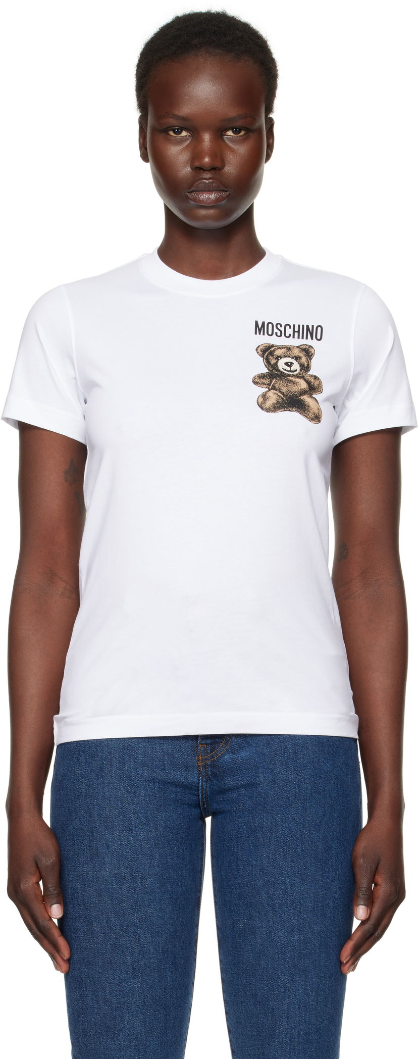 T-shirt Moschino Teddy Bear Print T-Shirt Vit | V070805411001