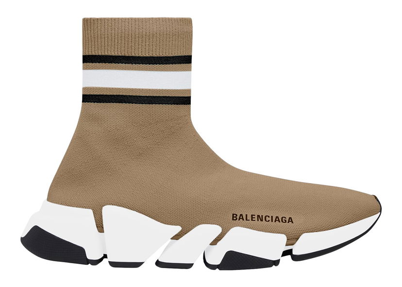Sneakers och skor Balenciaga Balenciaga Speed 2.0 Recycled Knit Stripes Brun | 674617W2F619119