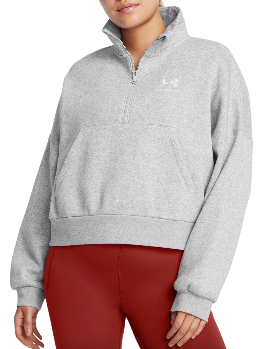 Sweater Under Armour Under Armour Icon Fleece Half Zip Cropped Sweatshirt Grå | 1386460-011, 0