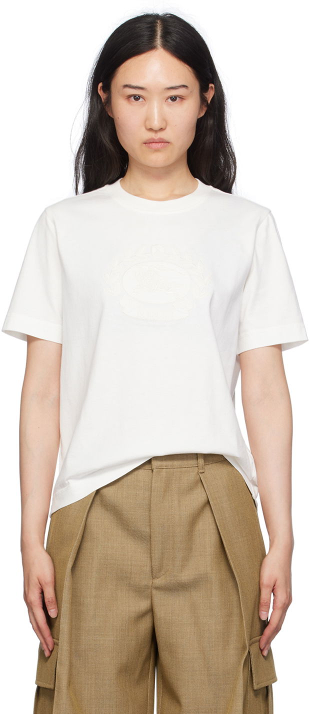 T-shirt Burberry Cotton T-Shirt With Logo Embroidery Vit | 8093651