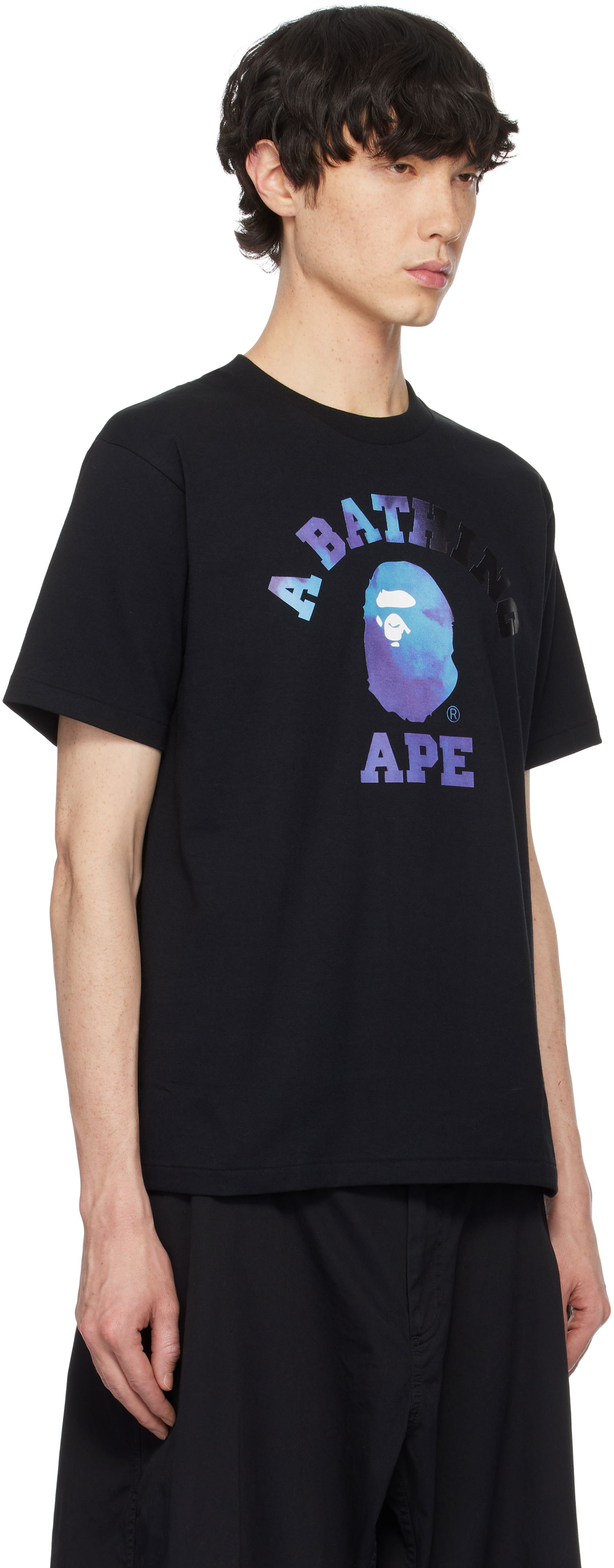 T-shirt BAPE Tie Dye College Graphic T-Shirt Svart | 001TEK801032M, 1