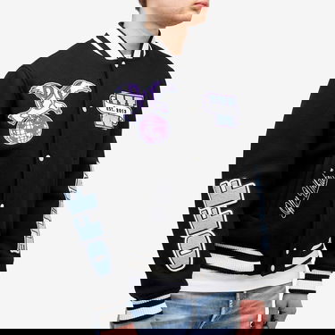 Bomberjacka Off-White Off-White Eagle Wool Varsity Jacket, Size Small Svart | OMEH053S25FAB0011049, 5