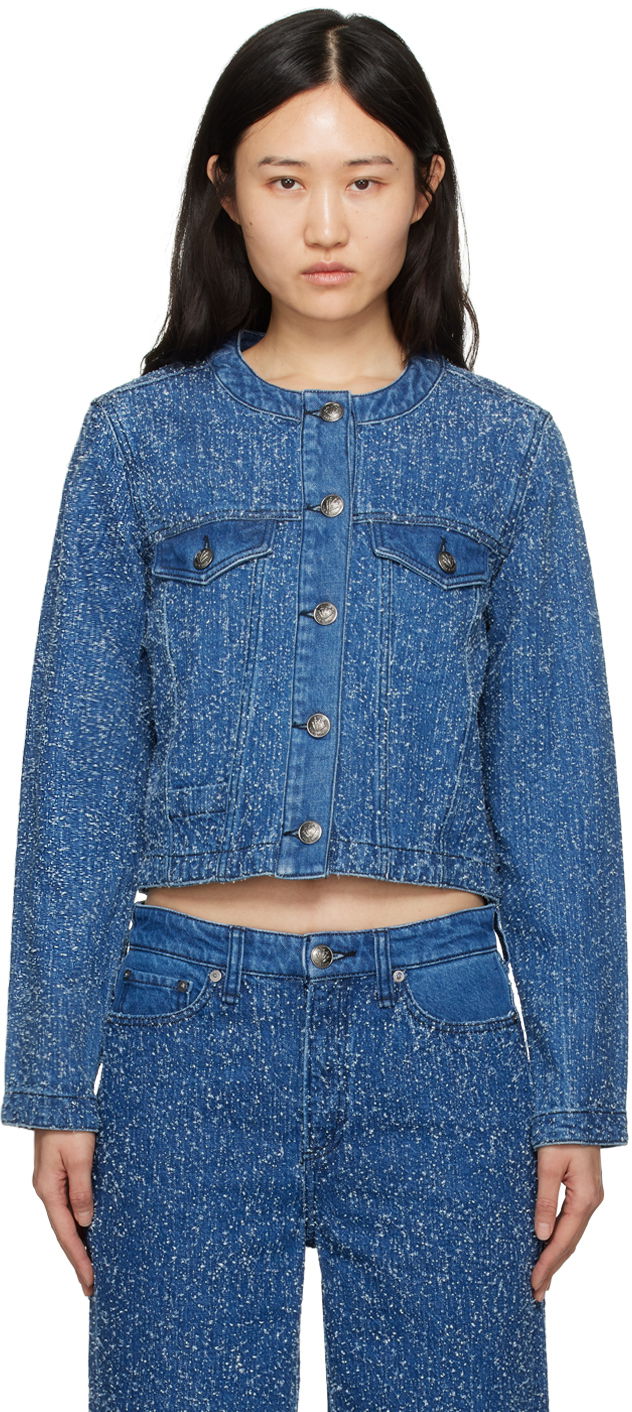 Jacka rag & bone Cora Denim Jacket Blå | WDD24S1438FTMT