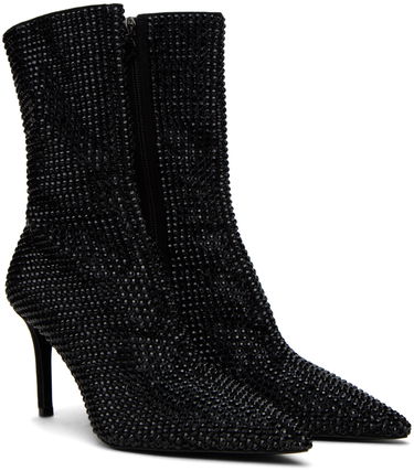 Skovård Stella McCartney Stella McCartney Iconic Crystal-Embellished Pointed-Toe Boots Svart | 810276E00059, 3