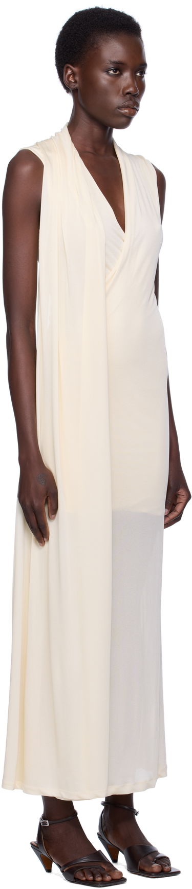 Klä TOTEME TOTEME Overlapped Scarf Maxi Dress Svart | 253-WRD0235-FB0266, 4