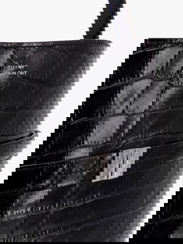 Axelväska TOTEME Belted Croc-Effect Leather Shoulder Bag Svart | 244WAL0048LE0076001, 4