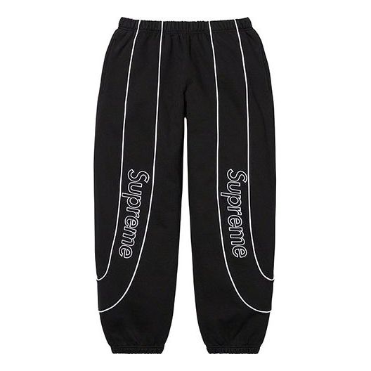 Träningsbyxor Supreme Track Paneled Sweatpants Svart | SUP-FW21-167