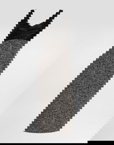 Klä Dolce & Gabbana Dolce & Gabbana Heavy Crepe and Damier Print Dress Svart | F6TVSTFSA73HH5QU, 0