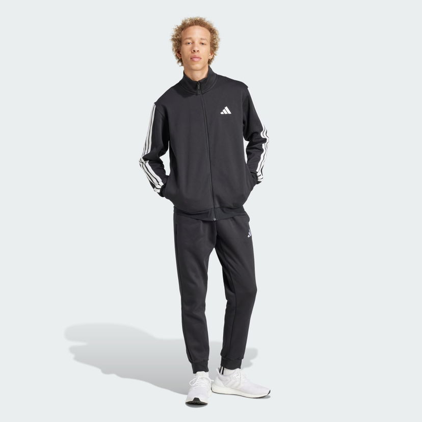 Träningsoverall adidas Performance Sportswear Basic 3-Stripes Fleece Track Suit Svart | JI8878