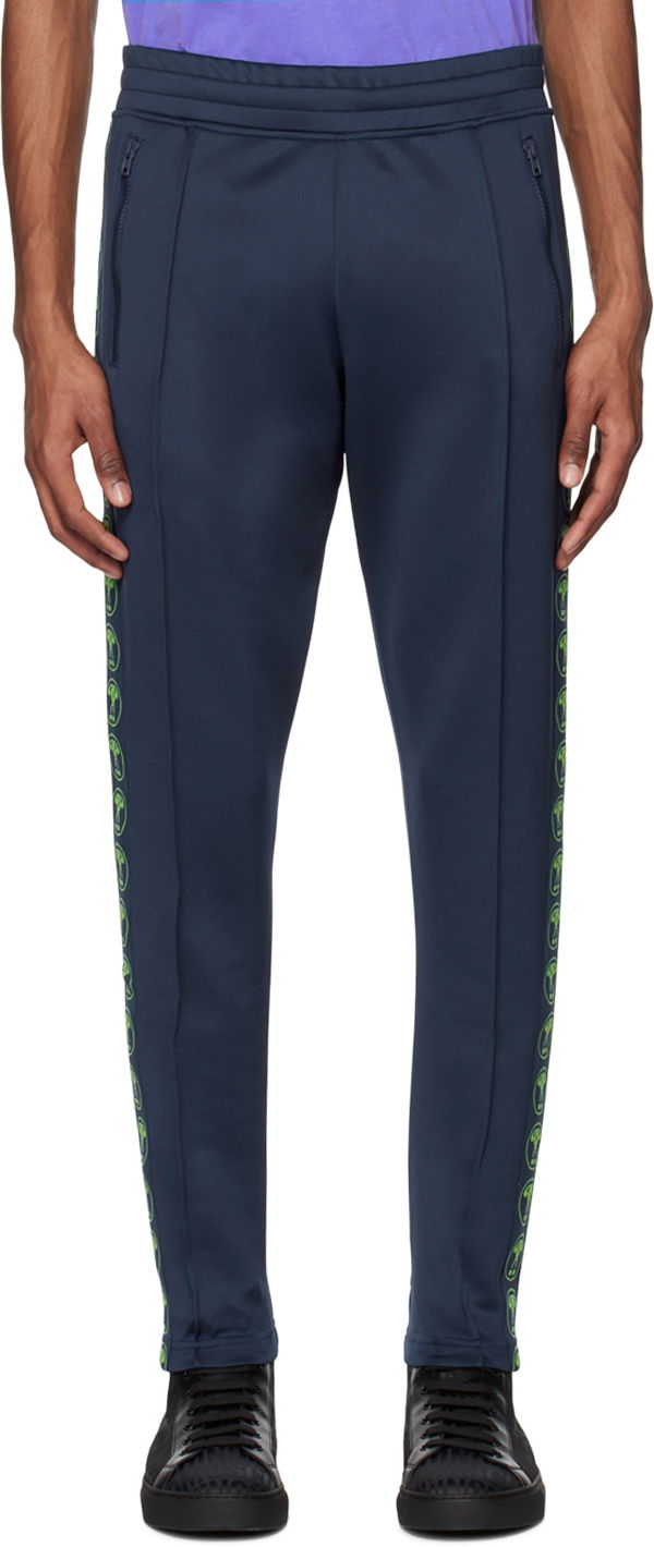 Träningsbyxor Moschino Track Pants with Side Logo Print Blå | 0328 2029