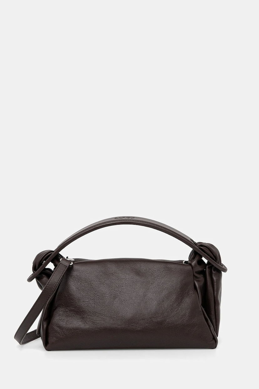 Handväska KENZO Kenzo Knotted Leather Shoulder Bag Brun | FE62SA818L01