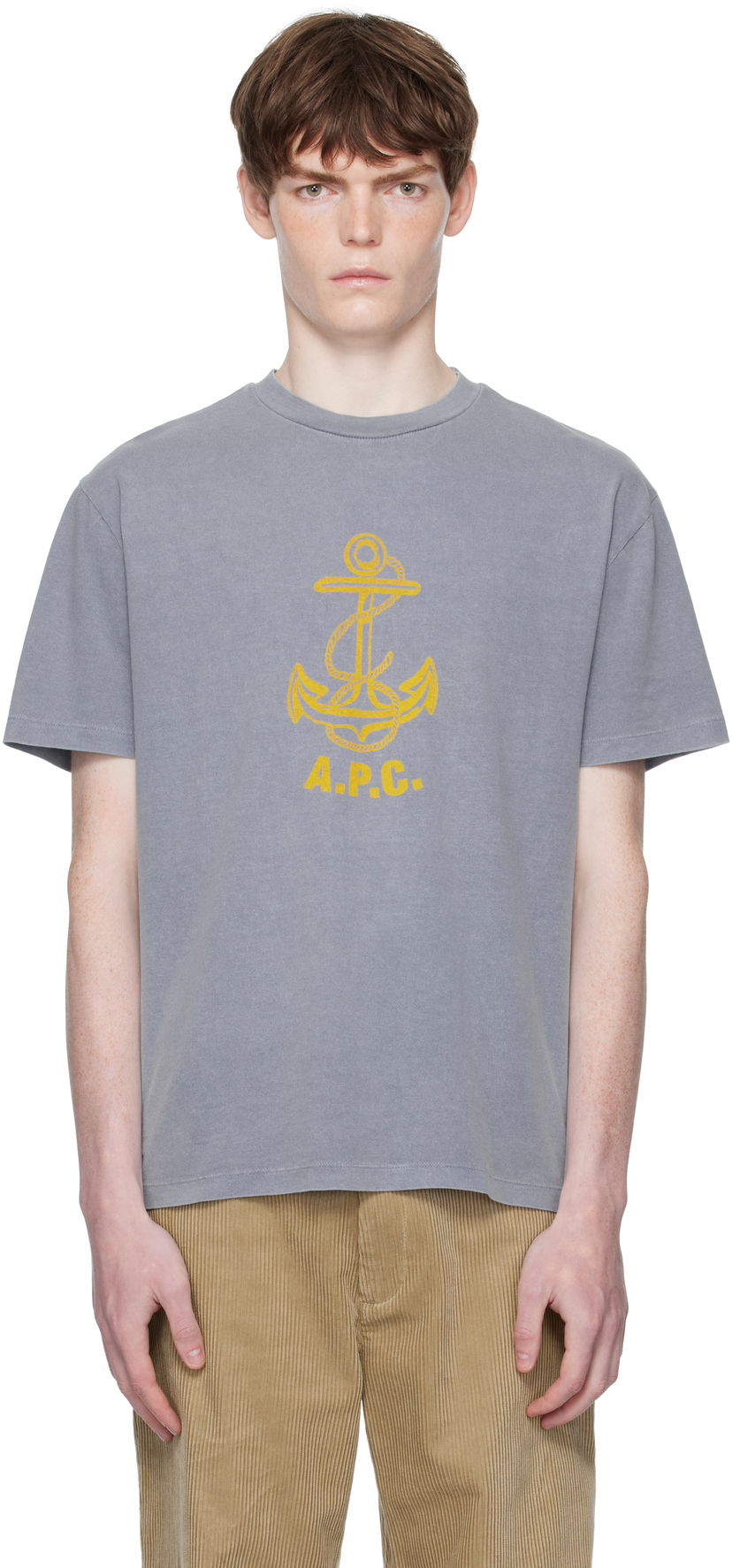 T-shirt A.P.C. A.P.C. Davy Anchor Graphic Tee Grå | COHBS-H26518