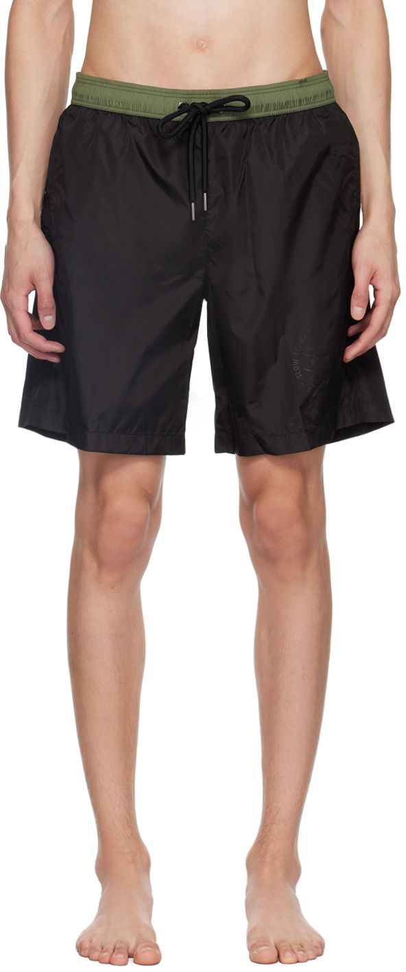 Badkläder Moncler Black 'Slow Living And Good Vibes' Swim Shorts Svart | J10912C0000653326