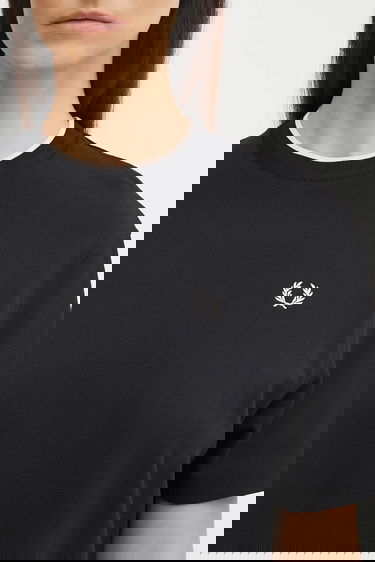 Klä Fred Perry Fred Perry Oversize Mini T-Shirt Dress Svart | D1173, 3