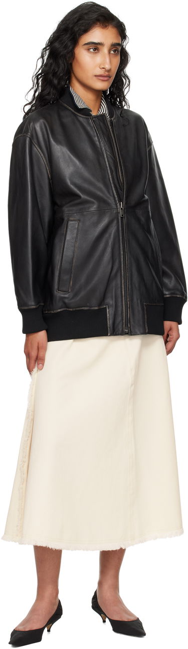 Bomberjacka Max Mara Weekend Max Mara Tattico Leather Jacket Svart | 2525446031600, 3