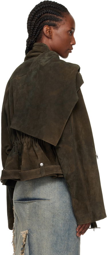 Jacka Rick Owens Concordians Cropped Scarf Flight Suede Jacket Brun | RO02E4793 LCSI, 2
