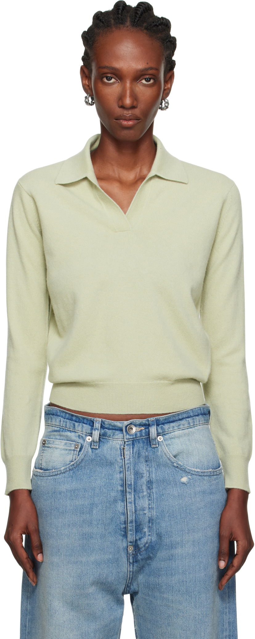 Polotröja Maison Margiela Maison Margiela Longsleeve Polo Grön | S51GL0063 M13144
