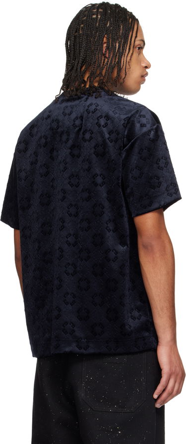 T-shirt Givenchy Givenchy Monogram 72 Velvet T-Shirt Mörkblå | BM71MG316Z401, 2