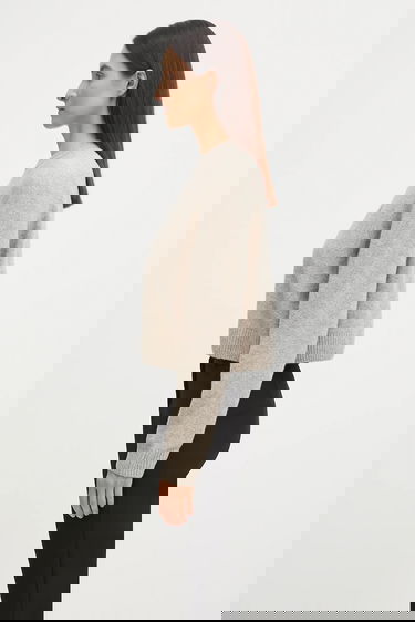 Sweater Fred Perry Fred Perry Cropped Wool-Blend Sweater Beige | K1115, 1