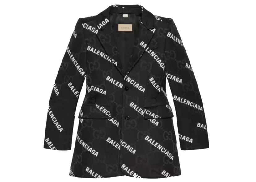 Jacka Gucci Balenciaga x The Hacker Project Canvas Jacket Black Svart | 676014 ZAIBD 1000