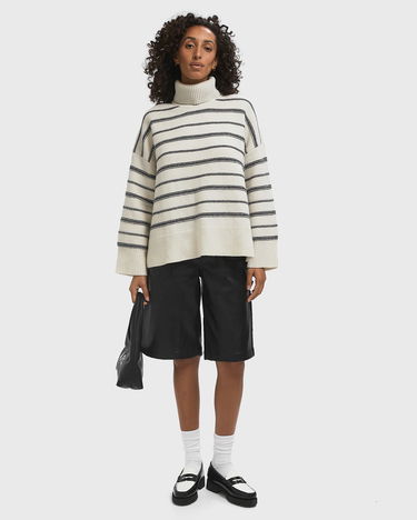 Sweater Samsoe Samsoe Striped Turtleneck Sweater Vit | F25300177-CLR002299, 2