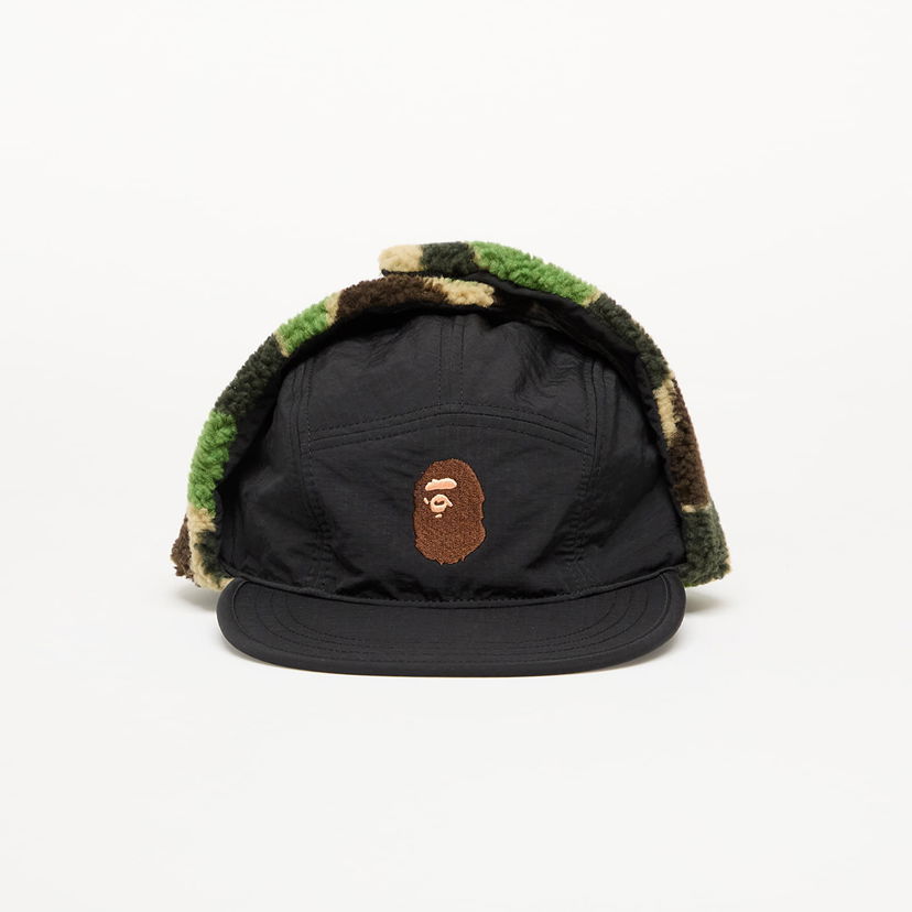 Keps BAPE A BATHING APE Abc Camo Puffy Flight Cap Svart | 001CPK801007M BLK
