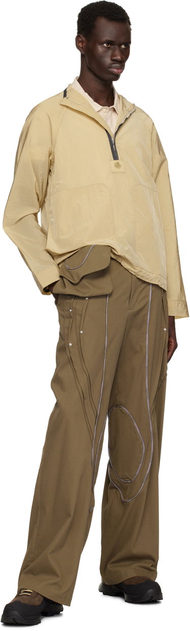 Vindjacka Ranra RANRA Ganga Shiny Nylon Track Jacket Beige | AMSS25TR01562, 3