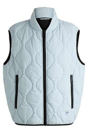 Väst BOSS Quilted Gilet with Logo Patch Blå | 50510243