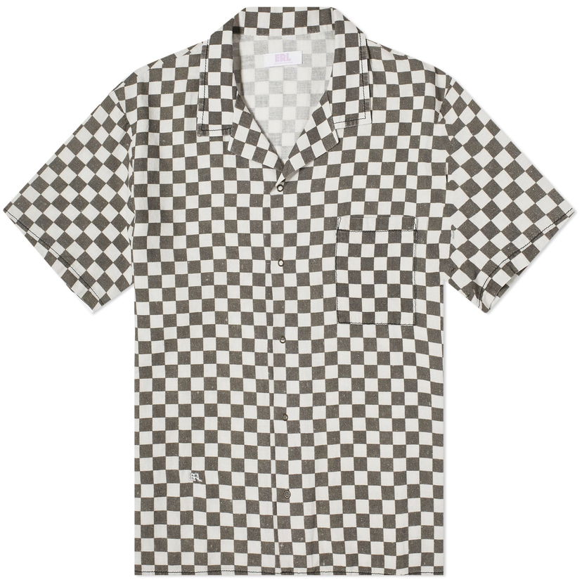 Skjorta ERL Checkerboard Vacation Shirt Vit | ERL08B016-BKW