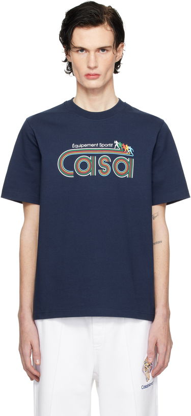 T-shirt Casablanca Navy 'Equipement Sportif' Graphic T-Shirt Mörkblå | MPS25-JTS-001-02, 0