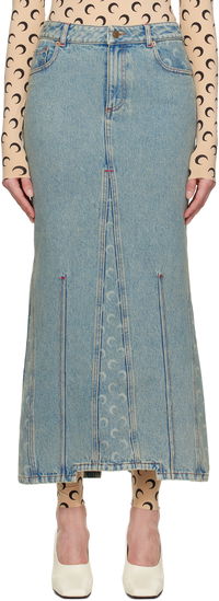 Marine Serre Moon Laser Denim Maxi Skirt