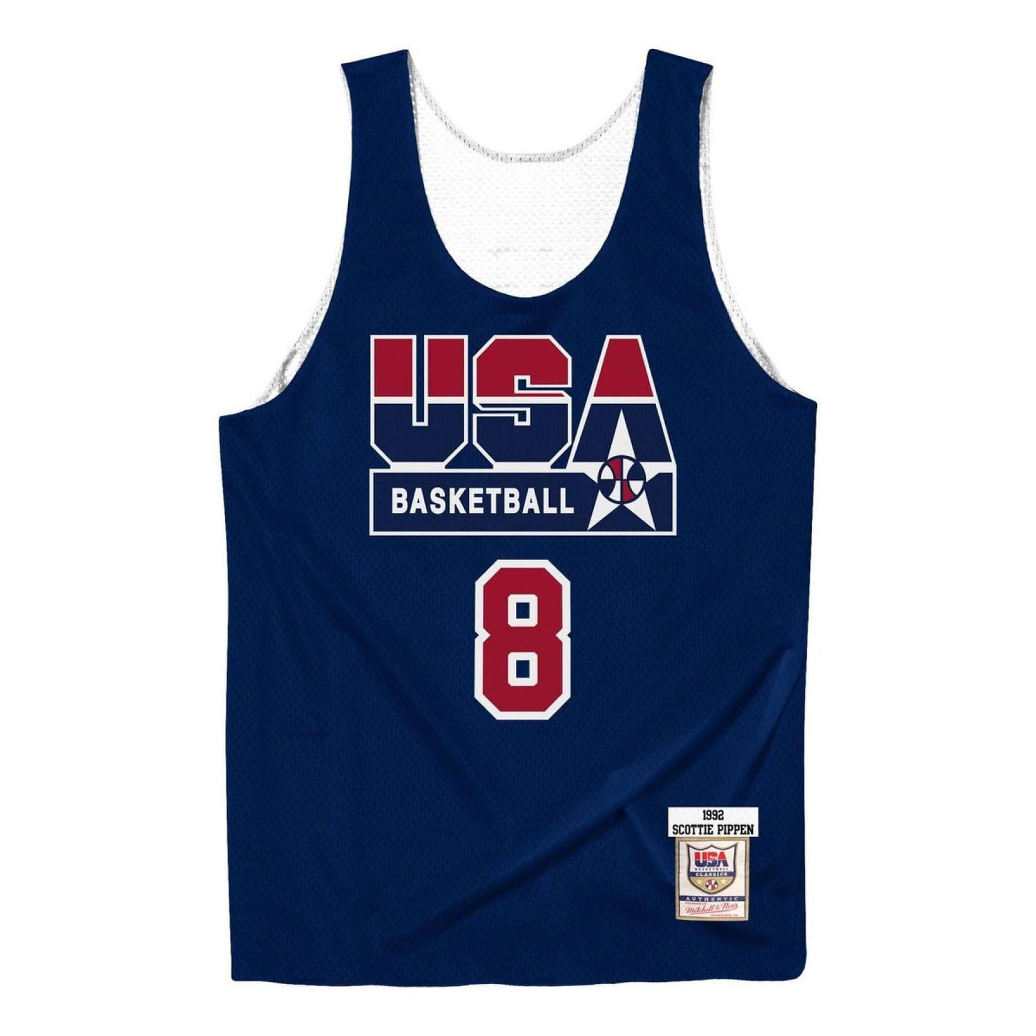 Linne Mitchell & Ness Mitchell & Ness Team USA 1992 Scottie Pippen Basketball Reversible Jersey Blå | ARPJLG18029-USANAVY92SPI, 0