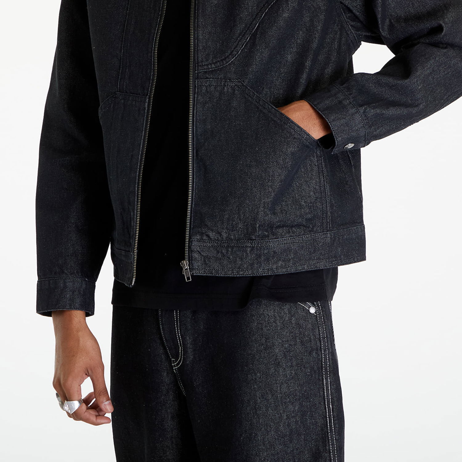 Jacka Dime Denim Twill Jacket Svart | DIMESP241BLW, 1