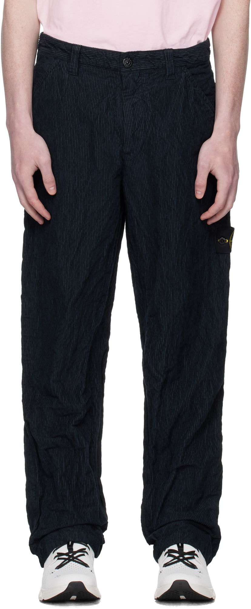Byxor Stone Island Wrinkled Corduroy Trousers Mörkblå | K2S15 3100026 S0229
