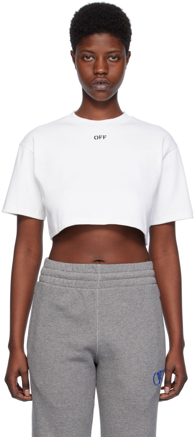 T-shirt Off-White White 'Off' Stamp T-Shirt Vit | OWAA081C99JER0040110