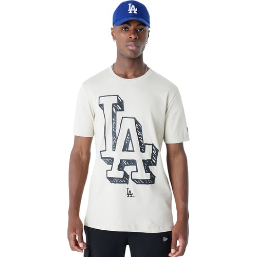 T-shirt New Era MLB LOS ANGELES DODGERS DOODLE T-Shirt Print Vit | 60571358