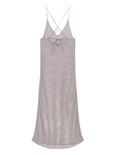 Klä GANNI Embellished Mesh Dress Grå | F7870-018