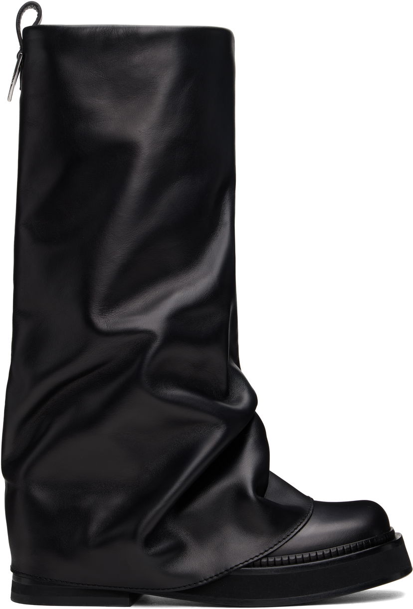 Klä The Attico Attico Robin Slouch Leather Boots Svart | 241WSH00798 LBT019AA