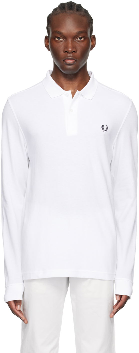 Polotröja Fred Perry Long Sleeve Polo Vit | M6006