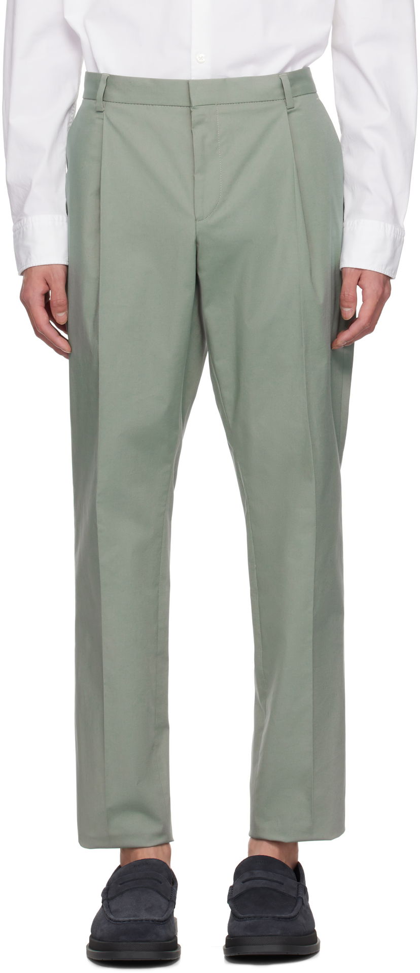 Byxor BOSS Hugo Pleated Trousers Grön | 50532994
