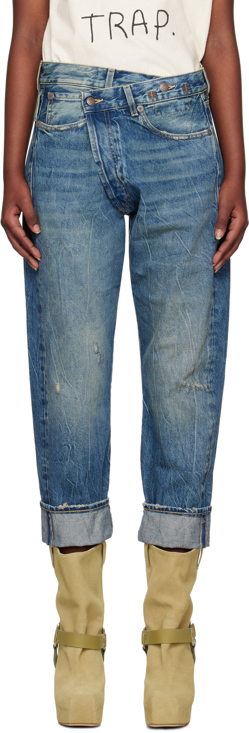 Jeans R13 R13 Crossover Jeans Blå | R13W2048-734